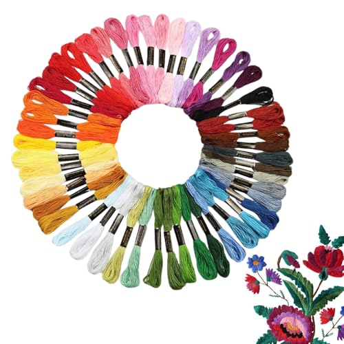 Stickgarn-Set, 447 Farben, lebendige Regenbogenfäden, glatt zum Basteln, Quilten, Reparieren und künstlerische Design-Projekte von Generisch