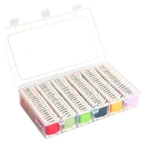 Stickgarn-Set in 80 Farben – mehrfarbiges Baumwoll-Nähgarn mit Organizer-Box for DIY-Stickprojekte(120 Color) von Generisch