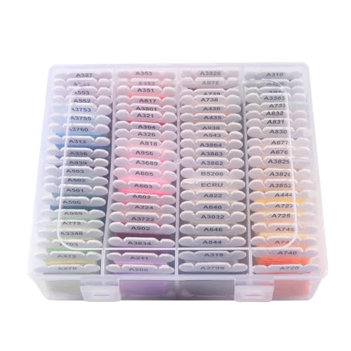 Stickgarn-Set in 80 Farben – mehrfarbiges Baumwoll-Nähgarn mit Organizer-Box for DIY-Stickprojekte(80 Color) von Generisch