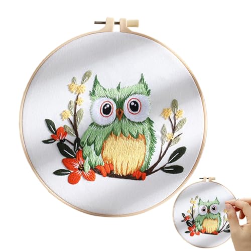 Stickset für Anfänger, Stickset für Anfänger, Stickset für Anfänger mit Eule für Erwachsene | Weihnachtsdekorationen, festliche Dekorationen, klassische Stickstich-Sets co Stickset für Anfänger, Stickset für Anfänger, Stickset für Anfänger mit Eule für Erwachsene | Weihnachtsdekorationen, festliche Dekorationen, klassische Stickstich-Sets co von Generisch