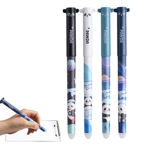 Stift mit Radiergummi, Löschbare Stifte - Tierstifte schwarze Tinte | 4 Stücke 0,5 mm glattes Schreiben niedlicher Stationär mit Gummi, Schulmaterial für Schüler Erwachsene Zeichnen Journaling von Generisch
