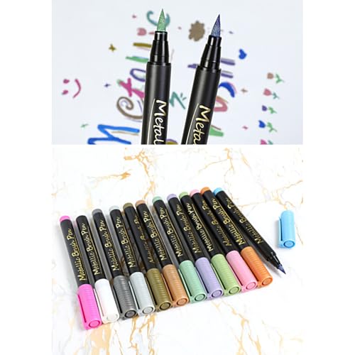 Stifte-Set mit weichem Kopf, metallisch, mit 10 leuchtenden Farbtönen und feiner 2 mm Strichbreite Stifte-Set mit weichem Kopf, metallisch, mit 10 leuchtenden Farbtönen und feiner 2 mm Strichbreite von Generisch