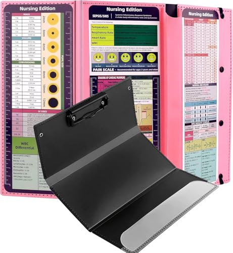 Still-Klemmbrett, 3-lagiges, faltbares Klemmbrett im Taschenformat mit medizinischen Spickzetteln, professionelles dreifach gefaltetes Design für Krankenschwestern, Ärzte und Medizinstudenten (Rosa) Still-Klemmbrett, 3-lagiges, faltbares Klemmbrett im Taschenformat mit medizinischen Spickzetteln, professionelles dreifach gefaltetes Design für Krankenschwestern, Ärzte und Medizinstudenten (Rosa) von Generisch