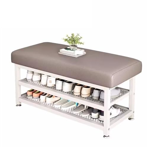 Stilvolle, moderne Schuhbank für den Eingangsbereich, mit Kissen, weißer Aufbewahrungsschrank und Metallrahmen, Schuhregal für Flur, Eingangsbereich, Schlamm und Zuhause Stilvolle, moderne Schuhbank für den Eingangsbereich, mit Kissen, weißer Aufbewahrungsschrank und Metallrahmen, Schuhregal für Flur, Eingangsbereich, Schlamm und Zuhause von Generisch