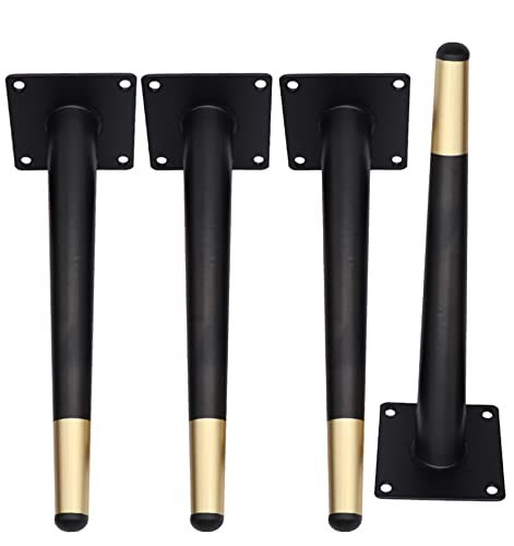 Stilvolle Möbelbeine aus Metall in Schwarz und Gold, 17 cm, Kegelfüße für Schreibtisch, Sofa, Schrank, Bett, Küchenstuhl und Hocker, verschönern Wohnkultur und Möbel, 4 Stück Stilvolle Möbelbeine aus Metall in Schwarz und Gold, 17 cm, Kegelfüße für Schreibtisch, Sofa, Schrank, Bett, Küchenstuhl und Hocker, verschönern Wohnkultur und Möbel, 4 Stück von Generisch