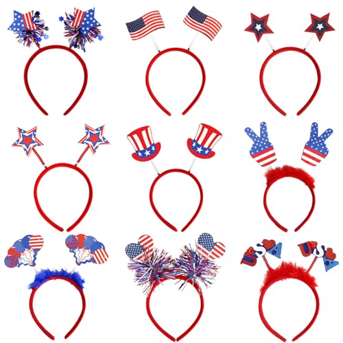 Stirnband des Unabhängigkeitstages, 4. Juli Stirnband | Patriotische Flagge Partyhüte - 9x Memorial Day Independence Day Accessoires für Paraden, Grill, Veranstaltungen, Kostüme und Feierlichkeiten Stirnband des Unabhängigkeitstages, 4. Juli Stirnband | Patriotische Flagge Partyhüte - 9x Memorial Day Independence Day Accessoires für Paraden, Grill, Veranstaltungen, Kostüme und Feierlichkeiten von Generisch