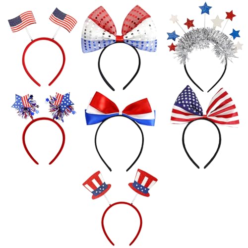 Stirnband des Unabhängigkeitstages, 4. Juli Zubehör,Partyzubehör Stirnbänder | Set von 7 patriotischen Haarfängen für den 4. Juli Memorial Veterans Independence Day Parade, Party Gefälligkeiten Stirnband des Unabhängigkeitstages, 4. Juli Zubehör,Partyzubehör Stirnbänder | Set von 7 patriotischen Haarfängen für den 4. Juli Memorial Veterans Independence Day Parade, Party Gefälligkeiten von Generisch