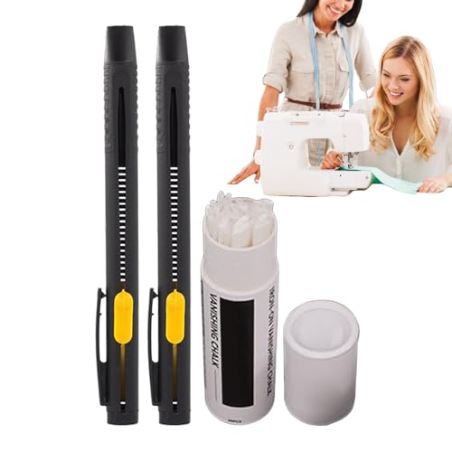 Stoffmarker Zum Nähen,2 Stück Stoffmarker Mit Verblassender Tinte - Wasserlöslicher Markierstift Mit Wechselminen Für Bastler Schneider Designer Anfänger von Generisch