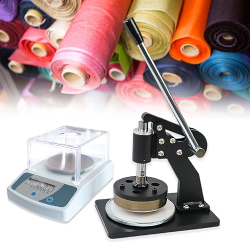 Stoffprobenschneider, Handdruckscheibe Probenehmer für Leder und Papier, runder Stoffprobenschneider mit Stoffskala, ideal für präzise Probenahme von Generisch