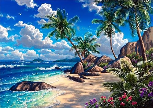Strand Diamond Painting Erwachsene,5D Diamant Painting Bilder,Diamants Painting Erwachsene Für Home Wand Decor,Frauen Geschenk. (Strand) von Generisch