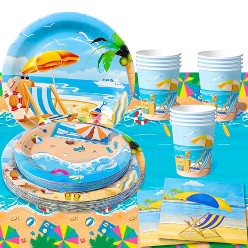 Strand Party Geschirr – Ocean Thema Partygeschirr, Beach Plates und Napkins für Kindergeburtstag, Unter dem Meer Dekoration, Ozean Theme Geschirr, Sommer Party Set Strand Party Geschirr – Ocean Thema Partygeschirr, Beach Plates und Napkins für Kindergeburtstag, Unter dem Meer Dekoration, Ozean Theme Geschirr, Sommer Party Set von Generisch
