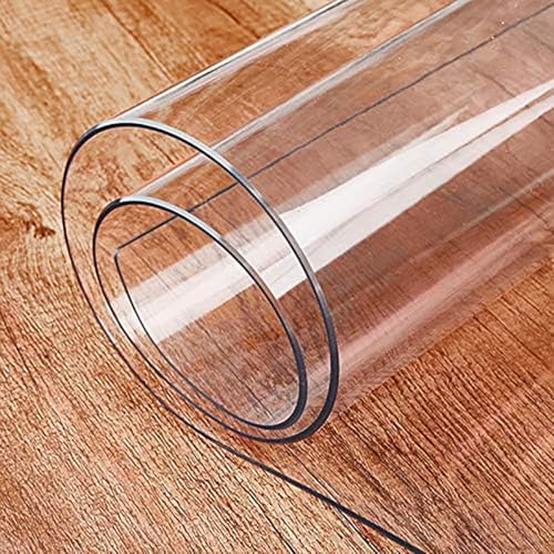 Strapazierfähige, transparente PVC-Tischdecke, 2 mm, wasserdicht, abwischbar, transparente Kunststoff-Tischdecke für Ess-, Küchen- und Couchtische, 80 x 180 cm von Generisch