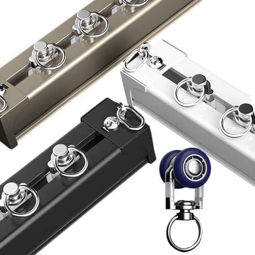 Strapazierfähige Vorhangschiene, 1-läufig, Aluminium (50–600 cm) mit Ösengleitern, weiß, komplettes Montagematerial für leichtgängige Vorhänge – vielseitige Lösung von Generisch