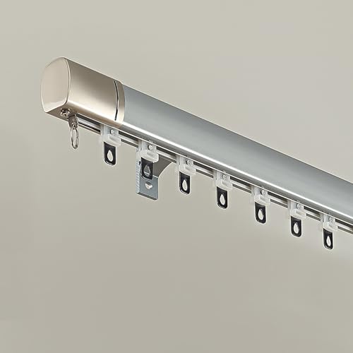 Strapazierfähige Vorhangschiene mit stumm Roller, glattes Deckenhalterungsschienen-Set für Raumteiler, langlebiger und geräuschfreier Betrieb Strapazierfähige Vorhangschiene mit stumm Roller, glattes Deckenhalterungsschienen-Set für Raumteiler, langlebiger und geräuschfreier Betrieb von Generisch