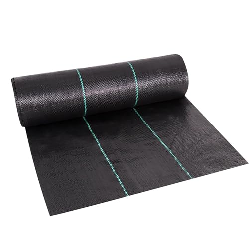 Strapazierfähiges, UV-beständiges Unkrautvlies – Polyethylen-Bodenplane für Gartenarbeit, lichtabschirmende Membran (0,6 x 200 m) von Generisch
