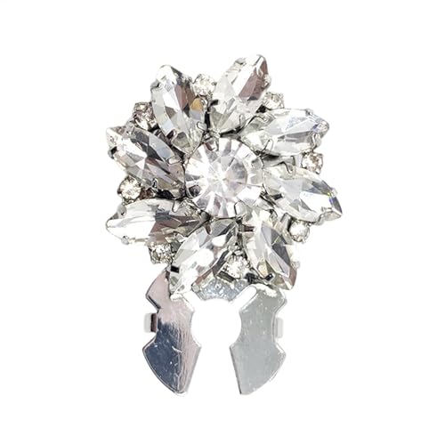 Strass-Knöpfe für Kleidung – ausgefallene Kristallknöpfe, Blumenform, flache Rückseite, Nähen, Verzierungen, Basteln, Schmuckherstellung, luxuriöses funkelndes Zubehör, glitzernde Kleiderknöpfe von Generisch