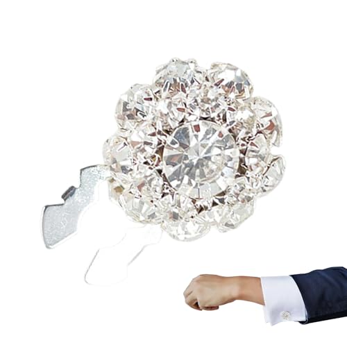 Strass-Knopfabdeckungen – eleganter Kristallknopf, Blumen-Zubehör für Kleidung, Damen-Schmuckherstellung, flache Rückseite, Kristallverzierungen, Blumen-Charm- für Erwachsenen-Projekte von Generisch