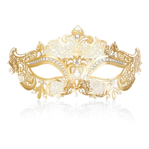 Strass Maskerade Maske, Glänzende Lasergeschnittene Metallabdeckung - Elegante Damen Prom & Ball Party Maske Strass Maskerade Maske, Glänzende Lasergeschnittene Metallabdeckung - Elegante Damen Prom & Ball Party Maske von Generisch