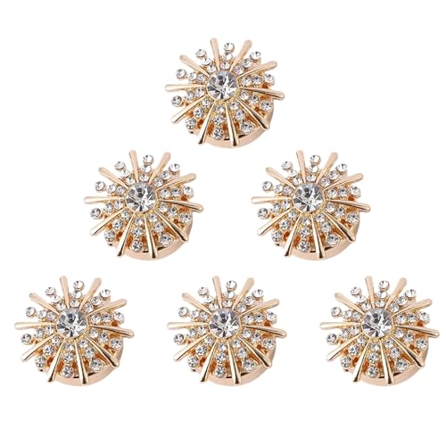 Strassknopfabdeckungen | Damen -Strass -Taste für Blusen, abnehmbare Hemdknopf -Clips -Knöpfe Schmuck für Kleidung, Taste Deckungen einschalten, 6 -Set von 6 Strassknopfabdeckungen | Damen -Strass -Taste für Blusen, abnehmbare Hemdknopf -Clips -Knöpfe Schmuck für Kleidung, Taste Deckungen einschalten, 6 -Set von 6 von Generisch