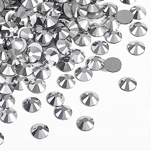 Strasssteine Hot Fix Glas Flatback Strass Steine Hotfix Runde Kristalle Kristallsteine Silber silver hämität strahlend shine 1,6-6,5 mm (SS5-SS30) 288-1440Stück (SS20 1440 Stück Set) von Generisch