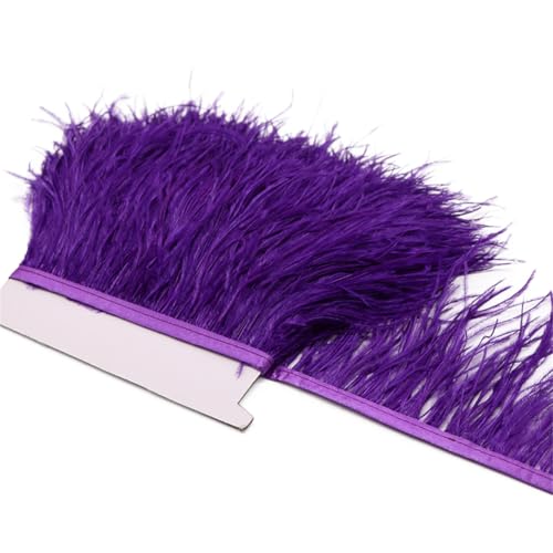 Straußenfeder-Band, 8–10 cm, Dekoration für Hochzeit, Party, Kleid, Kleidung, Nähen, Handwerk, Feder, Dunkelviolett Straußenfeder-Band, 8–10 cm, Dekoration für Hochzeit, Party, Kleid, Kleidung, Nähen, Handwerk, Feder, Dunkelviolett von Generisch