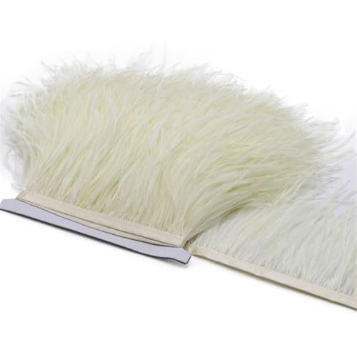 Straußenfeder-Band, 8–10 cm, Dekoration für Hochzeit, Party, Kleid, Nähen, Basteln, Feder, 2 m, Hellgelb von Generisch