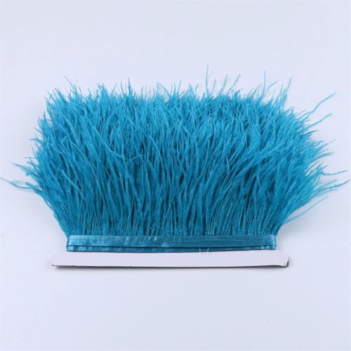 Straußenfeder-Band, 8 - 10 cm, Straußenfeder-Band, für Heimwerker, Hochzeit, Party, Kleidung, Nähen, Dekoration, Pfauenblau, 4,5 m Straußenfeder-Band, 8 - 10 cm, Straußenfeder-Band, für Heimwerker, Hochzeit, Party, Kleidung, Nähen, Dekoration, Pfauenblau, 4,5 m von Generisch