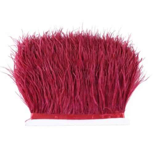 Straußenfeder-Bordüre, 10–13 cm breit, Straußenband für Hochzeitskleid, Dekoration, Nähen, Basteln, Federn, 10 m, Weinrot Straußenfeder-Bordüre, 10–13 cm breit, Straußenband für Hochzeitskleid, Dekoration, Nähen, Basteln, Federn, 10 m, Weinrot von Generisch