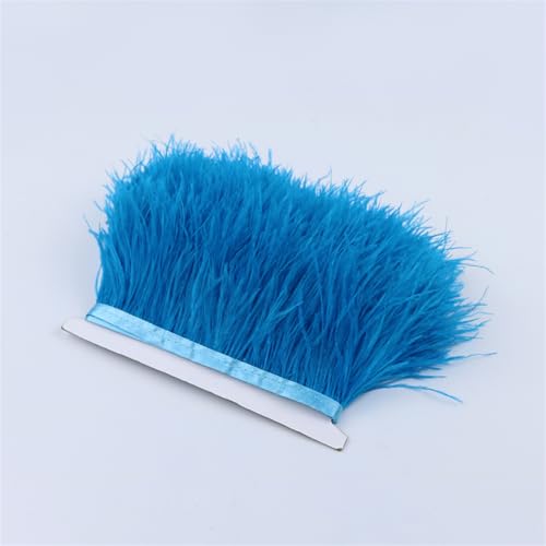 Straußenfeder-Bordüre, Fransen zum Basteln, Hochzeitskleid, Kleidung, Nähen, Dekoration, Zubehör, Handwerk, 8–10 cm, Blau Straußenfeder-Bordüre, Fransen zum Basteln, Hochzeitskleid, Kleidung, Nähen, Dekoration, Zubehör, Handwerk, 8–10 cm, Blau von Generisch