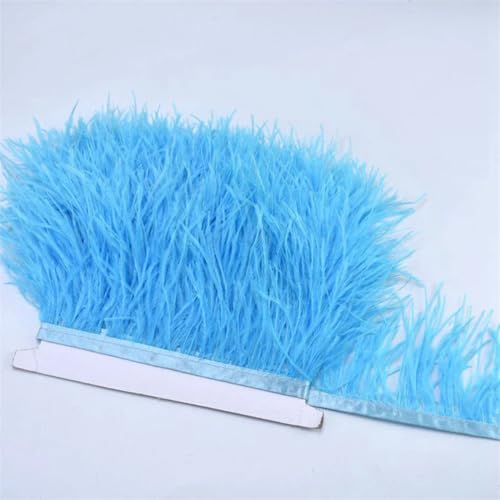 Straußenfeder-Bordüre, für Hochzeit, Handwerk, DIY, natürliches Federband, Nähen, Party, Blau, 1 m Straußenfeder-Bordüre, für Hochzeit, Handwerk, DIY, natürliches Federband, Nähen, Party, Blau, 1 m von Generisch