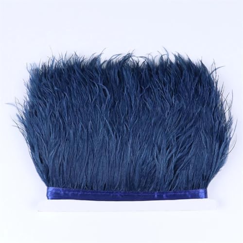 Straußenfeder-Bordüre für Hochzeit, Schmuck, Kleid, Schal, Party, Dekoration, 8–10 cm breit, gefärbtes Nähband, Fransen, 26 marineblau, 10 m Straußenfeder-Bordüre für Hochzeit, Schmuck, Kleid, Schal, Party, Dekoration, 8–10 cm breit, gefärbtes Nähband, Fransen, 26 marineblau, 10 m von Generisch