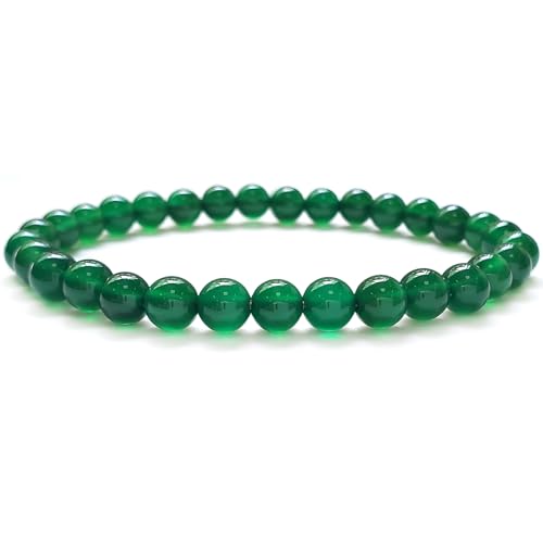 Stretch-Armband aus grünem Achat, runde Steinperlen, Halbedelstein für Kristallperlen, elastisches Armband, 19 cm, 6 mm Stretch-Armband aus grünem Achat, runde Steinperlen, Halbedelstein für Kristallperlen, elastisches Armband, 19 cm, 6 mm von Generisch