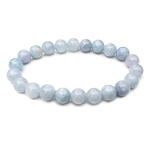 Stretch-Armband mit Aquamarin-Chalcedon, runde Steinperlen, Halbedelstein für Kristallperlen, elastisches Armband, 6 mm, 19 cm Stretch-Armband mit Aquamarin-Chalcedon, runde Steinperlen, Halbedelstein für Kristallperlen, elastisches Armband, 6 mm, 19 cm von Generisch