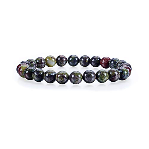 Stretch-Armband mit natürlichen Drachenblut-Jaspis, 8 mm, runde Perlen, 17,8 cm von Generisch