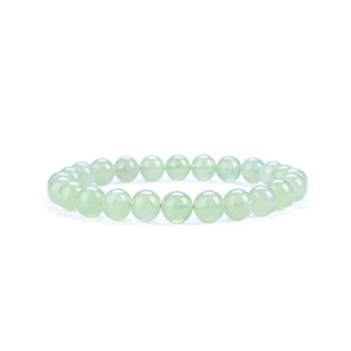 Stretch-Armband mit natürlichen Prehnit-Edelsteinen, 8 mm, runde Perlen, 17,8 cm von Generisch