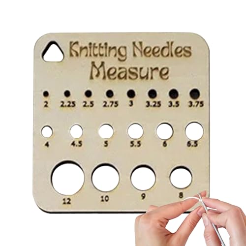 Stricknadel-Messschieber, quadratisches Werkzeug für Nähgrößen, multifunktionales Werkzeug mit zum Basteln für Anfänger und Hobby-Liebhaber von Generisch