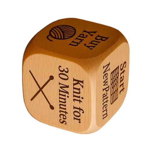 Strickwürfel aus Holz – Entscheidungswürfel aus Holz für die Arbeit, Stricken, Quilten, Kunsthandwerk für Enthusiasten, Frauen, Freunde, Familie, Bastler, Profis, Näher von Generisch