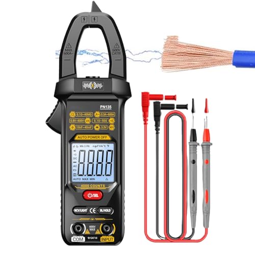 Stromzange | Intelligenter AC Tester 4000 Messwerten | Intelligente Digitalanzeige Zange für Elektriker DC AC Spannung Electrical Automotive Haushalt von Generisch