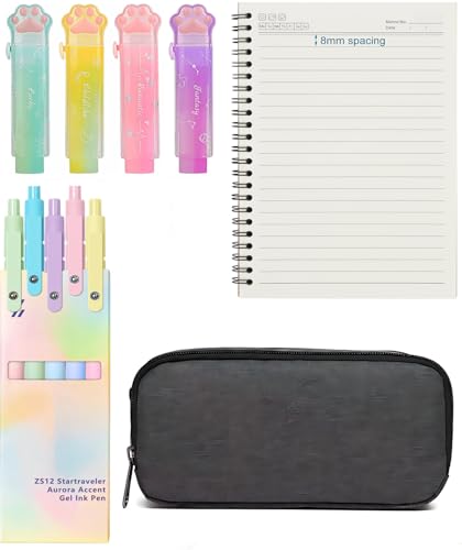 Study & Art Combo: 6-Pack Notebooks, Waterproof Black pencil case, Smooth Gel Pens, Cute Erasers Study & Art Combo: 6-Pack Notebooks, Waterproof Black pencil case, Smooth Gel Pens, Cute Erasers von Generisch