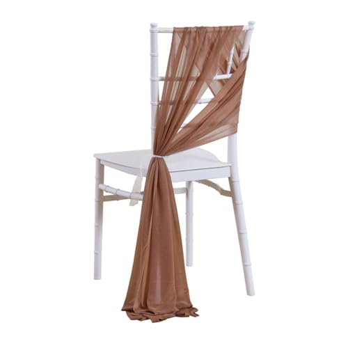 Stuhlhussen aus Chiffon, 10 Stück, braun, mit Schärpen, elegante dekorative Stuhlbänder für Hochzeiten, Veranstaltungen und Partys, perfekte Stuhlhusse, Dekoration für Zeremonie Stuhlhussen aus Chiffon, 10 Stück, braun, mit Schärpen, elegante dekorative Stuhlbänder für Hochzeiten, Veranstaltungen und Partys, perfekte Stuhlhusse, Dekoration für Zeremonie von Generisch