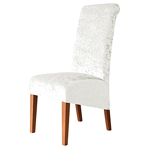 Stuhlhussen aus Pannesamt, waschbar, für Esszimmerstühle, dehnbare Schonbezüge mit elastischem Rand, elegante weiße Sitzschoner für Hochzeiten und Veranstaltungen, 4 Stück Stuhlhussen aus Pannesamt, waschbar, für Esszimmerstühle, dehnbare Schonbezüge mit elastischem Rand, elegante weiße Sitzschoner für Hochzeiten und Veranstaltungen, 4 Stück von Generisch