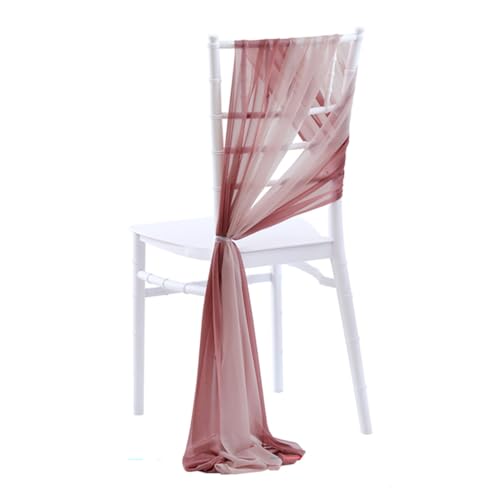 Stuhlhussen für Hochzeit, Chiffon, Stoffschärpen und dekorative Bänder für Event, Party, Dekoration, elegantes Stuhlhussen-Set für Hochzeitszeremonie, 6 Stück von Generisch