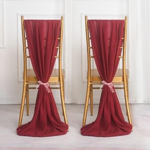 Stuhlschärpen aus Chiffon, Satin, für Hochzeit, Dekoration, Fliege, Bänder für Bankett, Party, Event, Tischläufer, Rückenlehne, elegante Dekoration, Weinrot, 10 Stück Stuhlschärpen aus Chiffon, Satin, für Hochzeit, Dekoration, Fliege, Bänder für Bankett, Party, Event, Tischläufer, Rückenlehne, elegante Dekoration, Weinrot, 10 Stück von Generisch