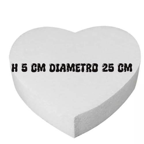 Styroporbasis in Herzform für Cake Design, 25 cm Durchmesser, 5 cm Höhe, weiß von Generisch
