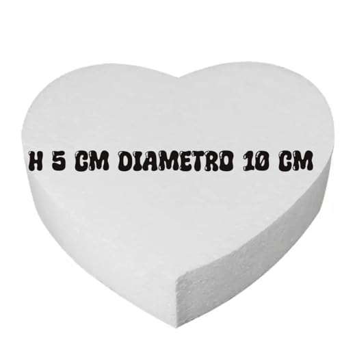 Styroporherz für Cake Design, 10 cm Durchmesser, 5 cm Höhe, weiß von Generisch