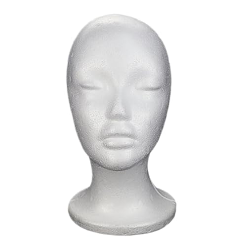 Styroporkopf, Weißer Schaumstoffkopf, Mannequin Styropor Schaum Kopf Modell, Hut-Ständer, Schaumkopf, Modell Zur Hutpräsentation, Puppenkopf Aus Styropor Für Perücken, Haare, Brille, Hut,Perücke Stand von Generisch
