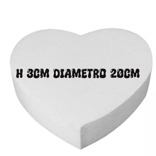 Styroporplatte in Herzform für Cake Design, 20 cm Durchmesser x 3 cm Höhe, Weiß Styroporplatte in Herzform für Cake Design, 20 cm Durchmesser x 3 cm Höhe, Weiß von Generisch