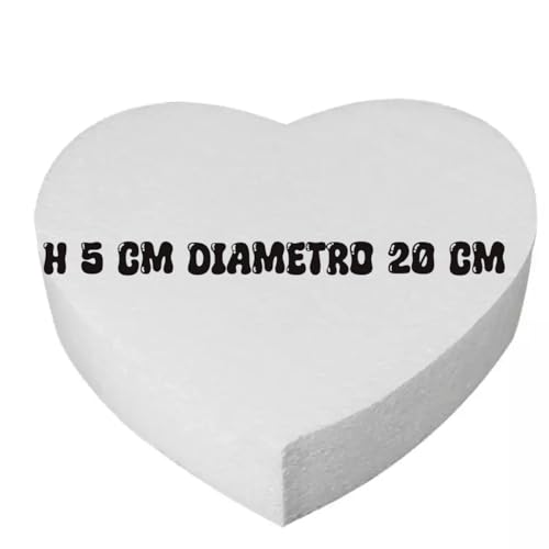 Styroporsockel in Herzform, Durchmesser 20 cm, Höhe 5 cm, für Kuchengestaltung und Dekoration Styroporsockel in Herzform, Durchmesser 20 cm, Höhe 5 cm, für Kuchengestaltung und Dekoration von Generisch