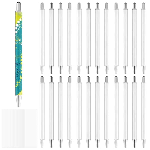 Sublimations-Kugelschreiber-Set, anpassbare Metallstifte mit leerem Schaft, zum Selbermachen, inklusive Schrumpffolien, 24 Stück von Generisch