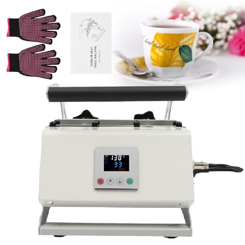 Sublimationsrohlinge Tumblers Press Kit, inklusive Wärmeband und Handschuhen für DIY Wärmeübertragung, perfekt für Kaffeetassen und Glaswasserflaschen von Generisch